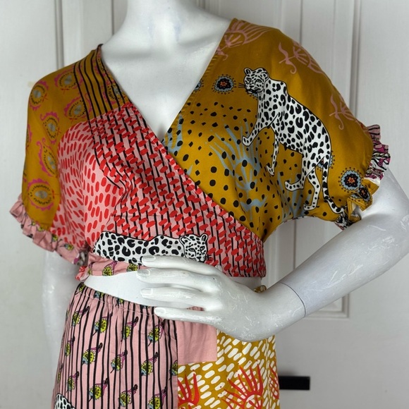 AshA eleven colorful ruffle sleeves jumper Size Medium. D27 - Picture 5 of 17